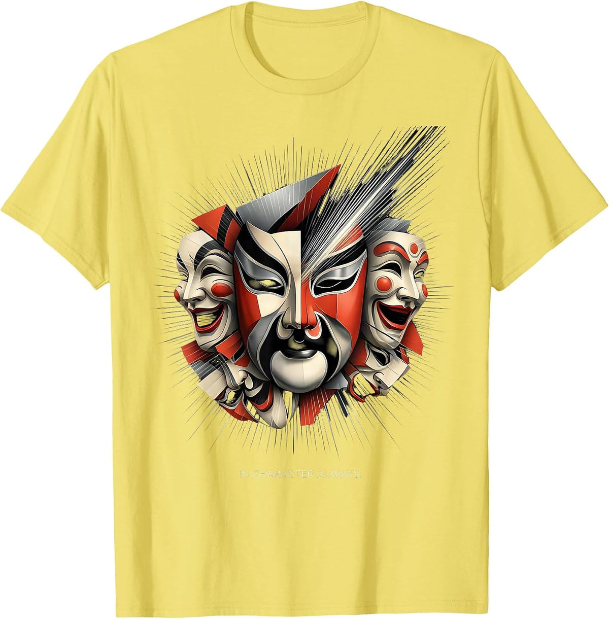 Men's In Character Always Actor Performer Design T-Shirt - Lemon Yellow