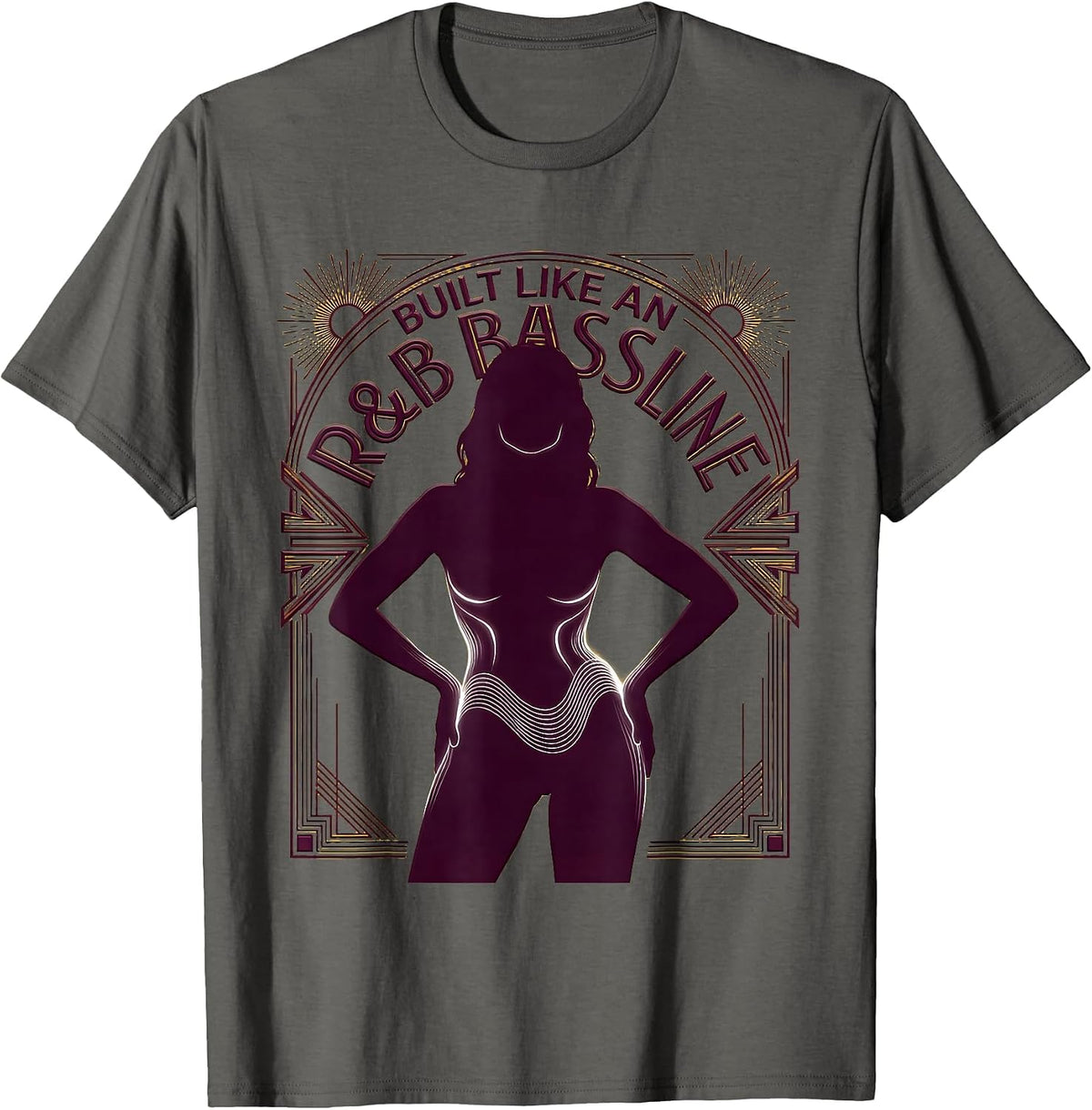 Built Like An R&B Bassline Retro Thick Thighs Vibes T-Shirt - Asphalt Grey