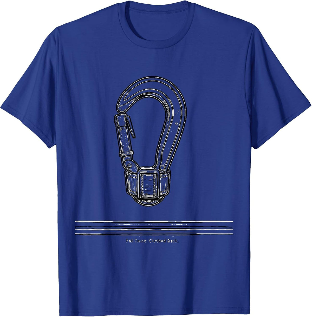 Men's Fell Twice. Climbed Back Funny Electrician Skeleton Lineman T-Shirt - Royal Blue
