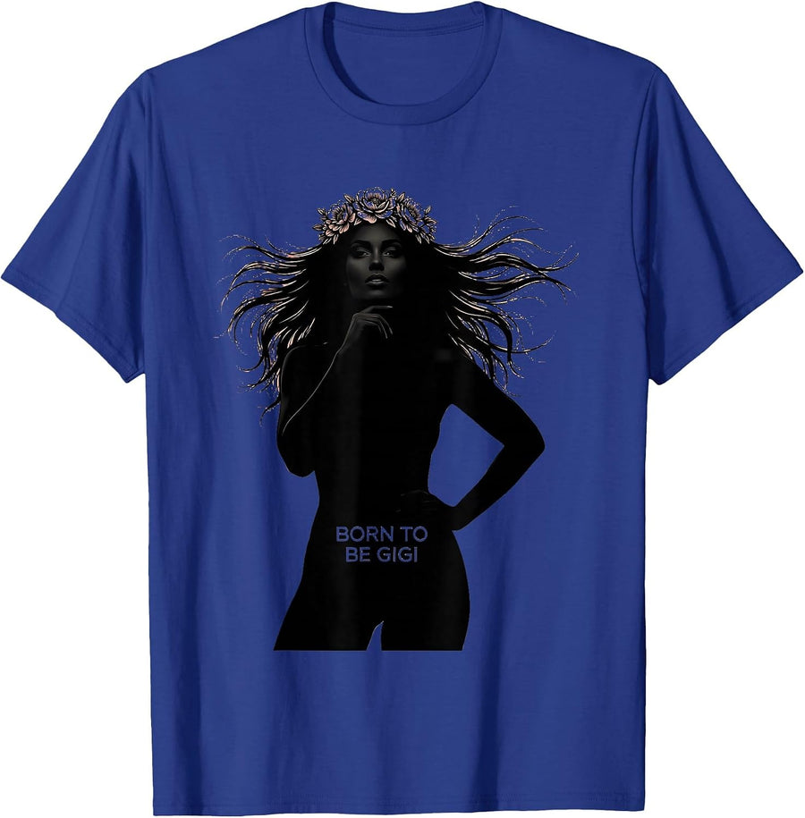 Born to Be Gigi Grandma Pride Design T-Shirt - Royal Blue