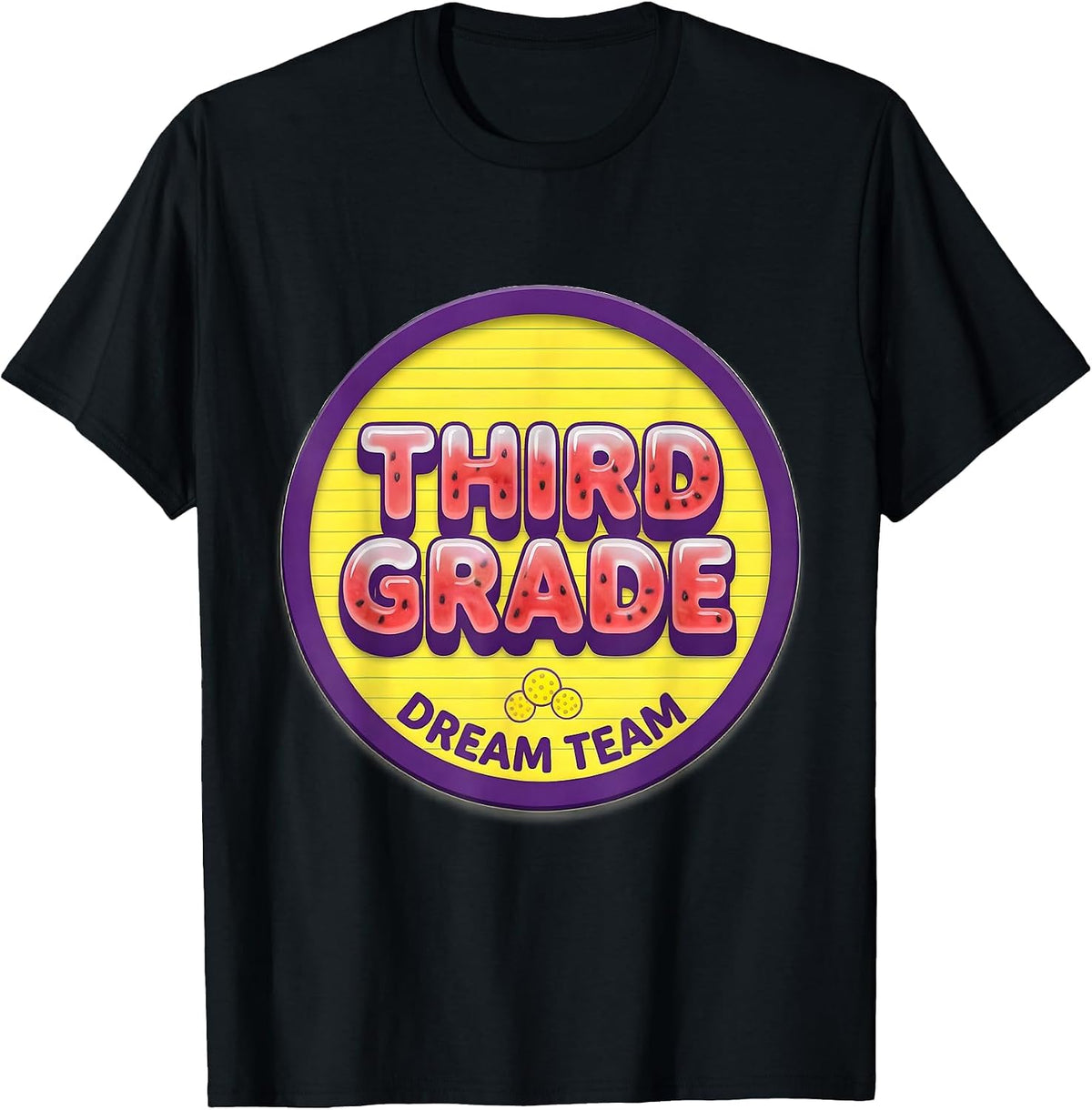 Men's Third Grade Dream Team Back to School Teacher Student Kids T-Shirt - Black