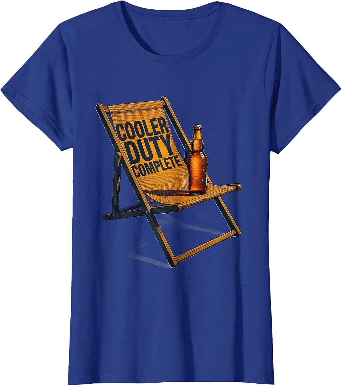 Women's Cooler Duty Complete Funny Beer Lover Labor Day Cookout T-Shirt - Royal Blue