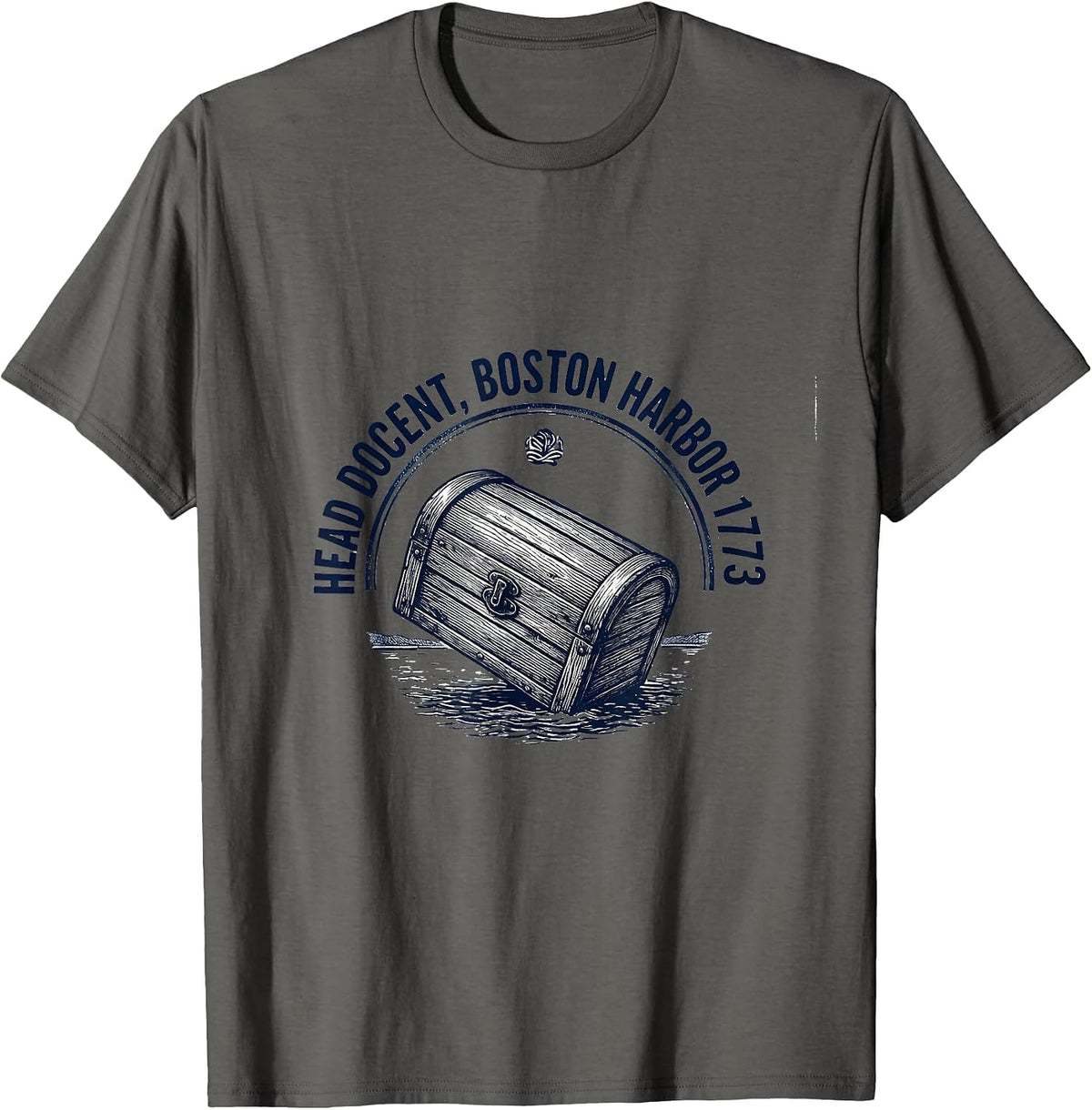 Head Docent, Boston Harbor 1773 Funny History Teacher 4th T-Shirt - Asphalt Grey