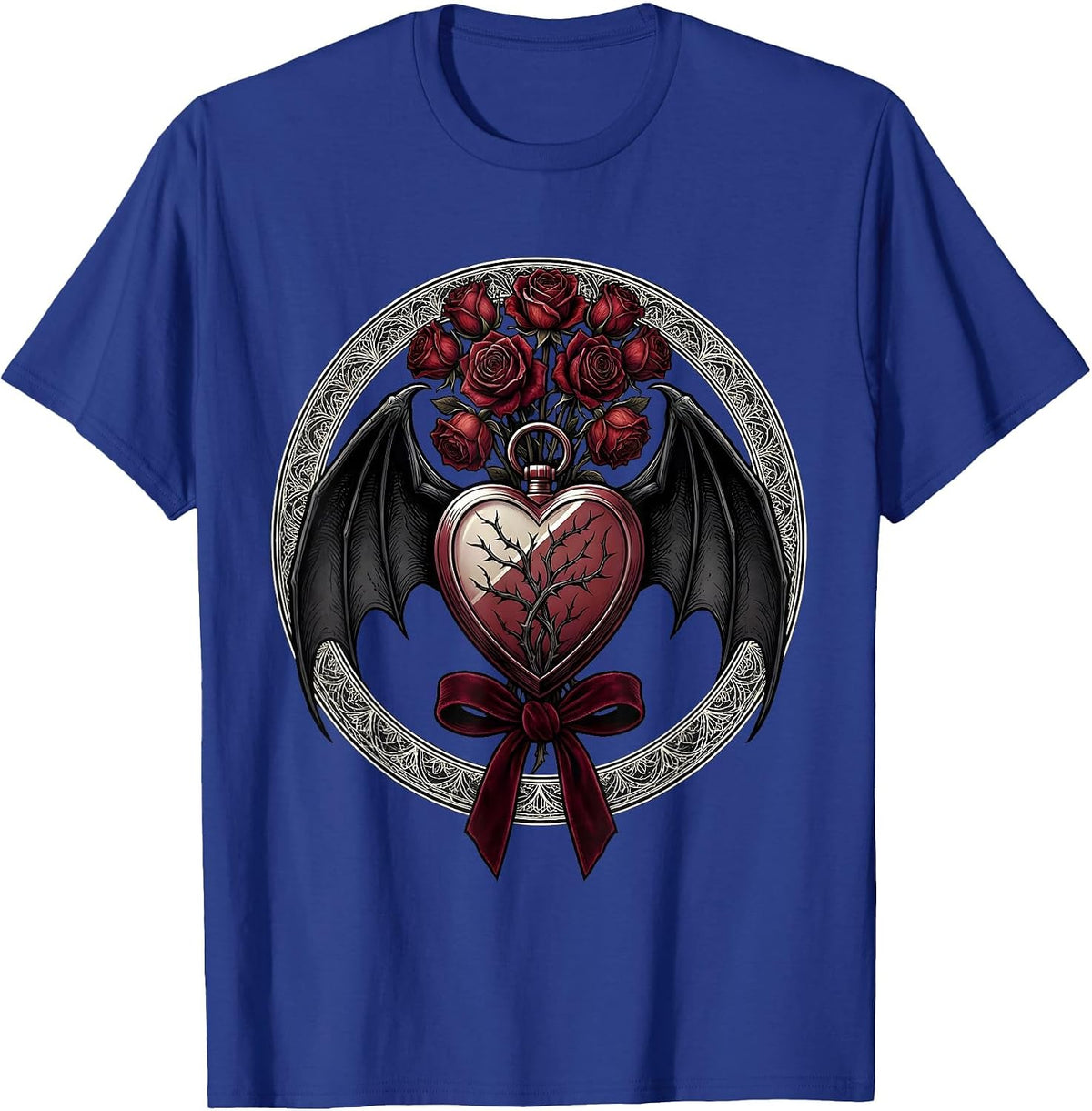 Lone Figure Stormy Sky Emo Dark Art Design T-Shirt - Royal Blue