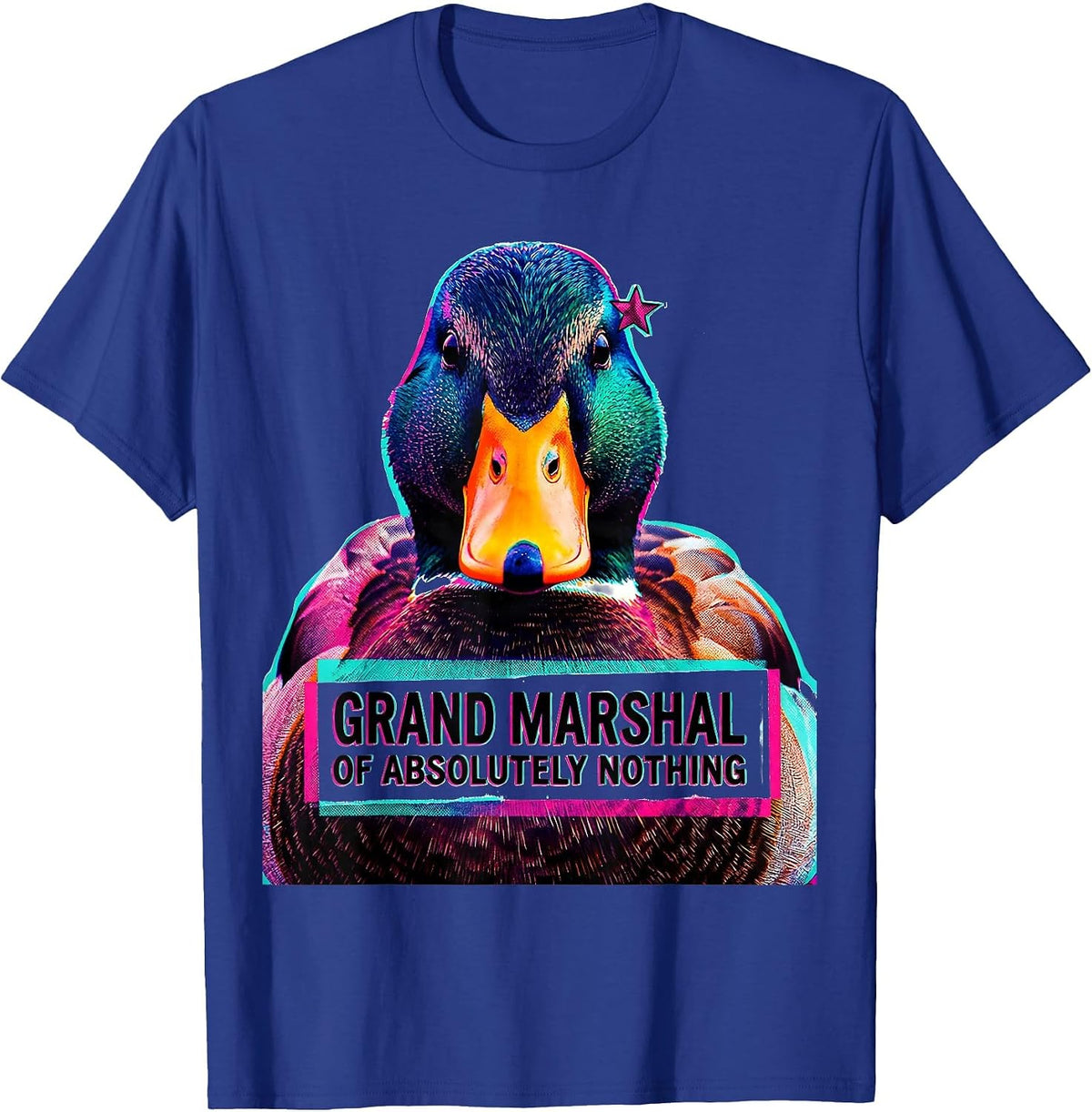 Grand Marshal of Absolutely Nothing Funny Duck Novelty Humor T-Shirt - Royal Blue