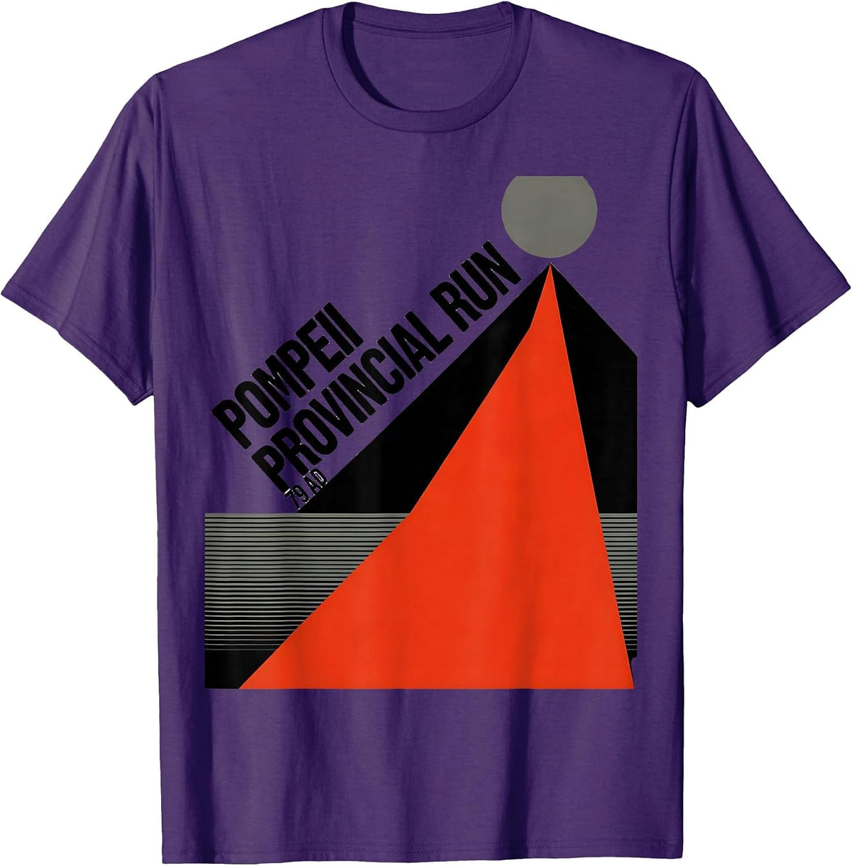 Men's Pompeii Provincial Run 79 AD Funny Volcano Geography T-Shirt - Purple