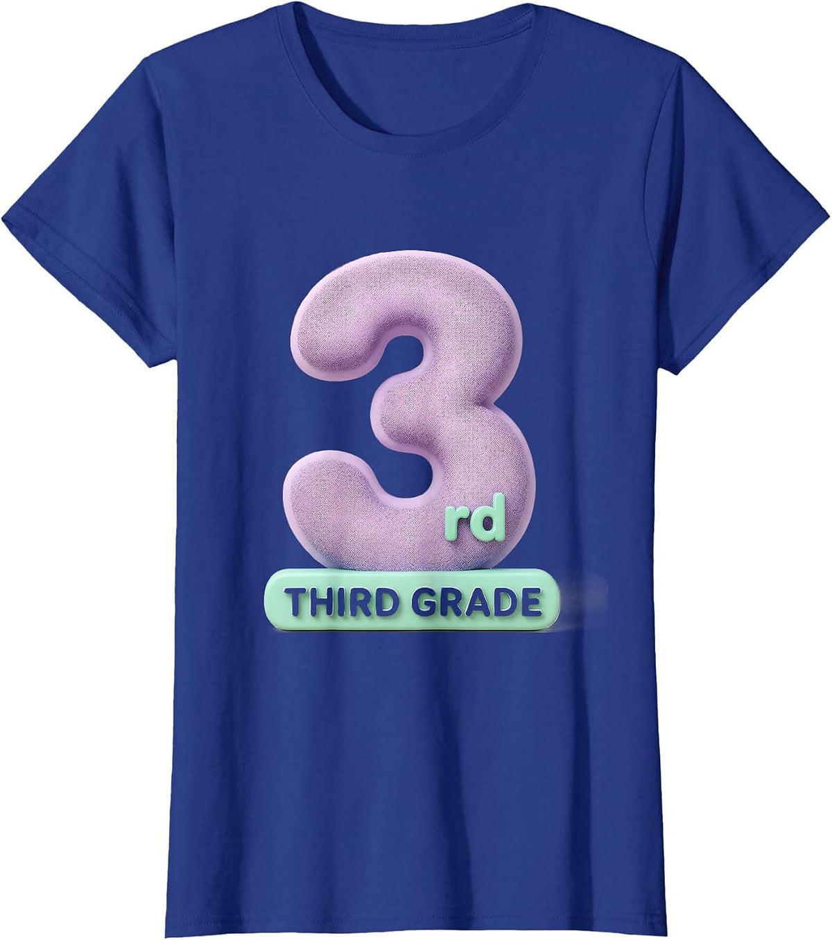 Women's Third Grade Cute Kawaii Elementary Teacher Back To School T-Shirt - Royal Blue