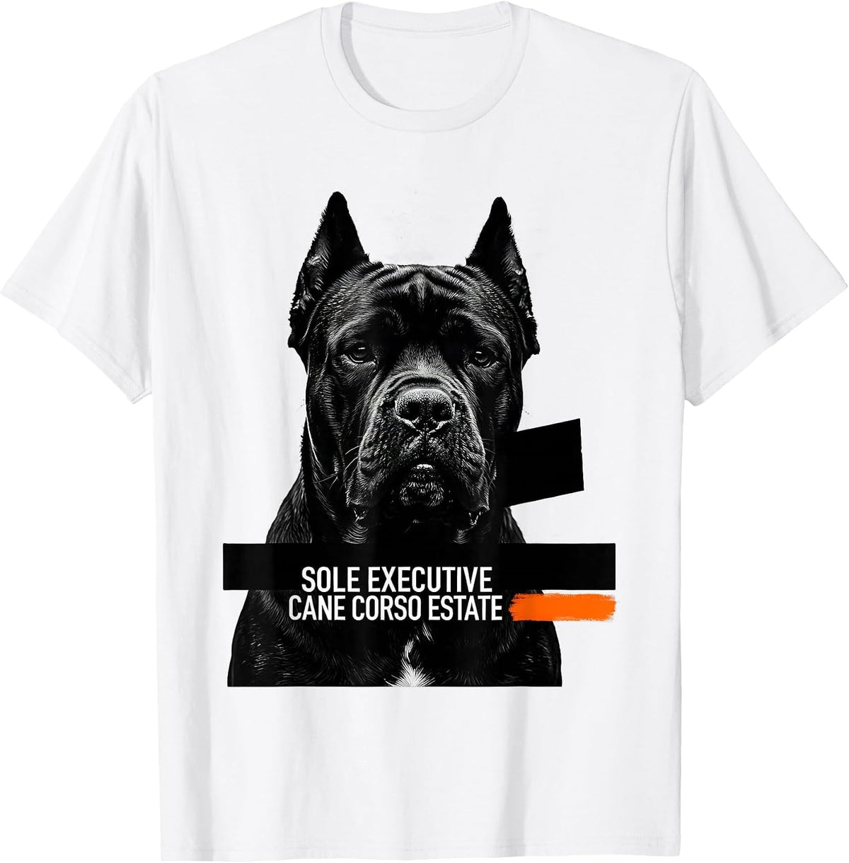 Men's Sole Executive Cane Corso Estate Brutalist Dog Meme Humor T-Shirt - White
