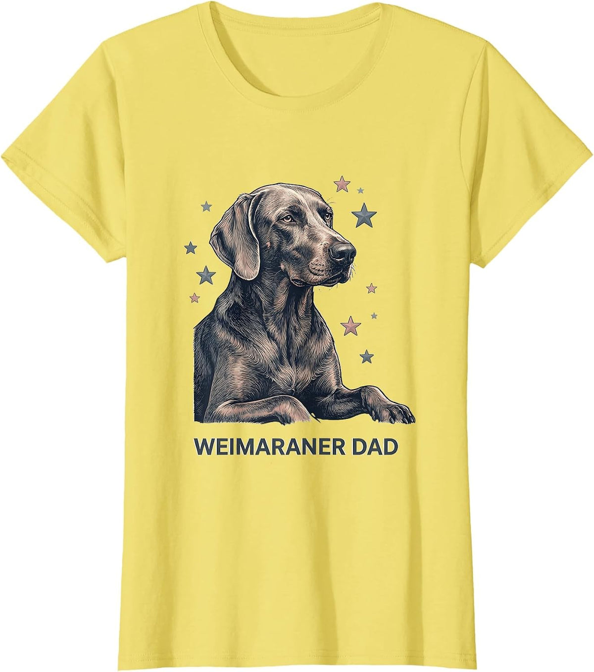 Weimaraner Dad Patriotic Breed Design T-Shirt - Lemon Yellow