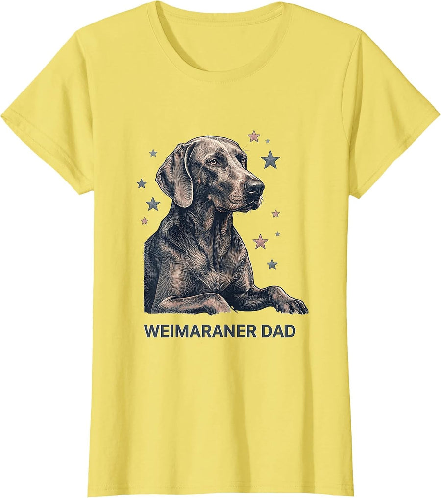Weimaraner Dad Patriotic Breed Design T-Shirt - Lemon Yellow