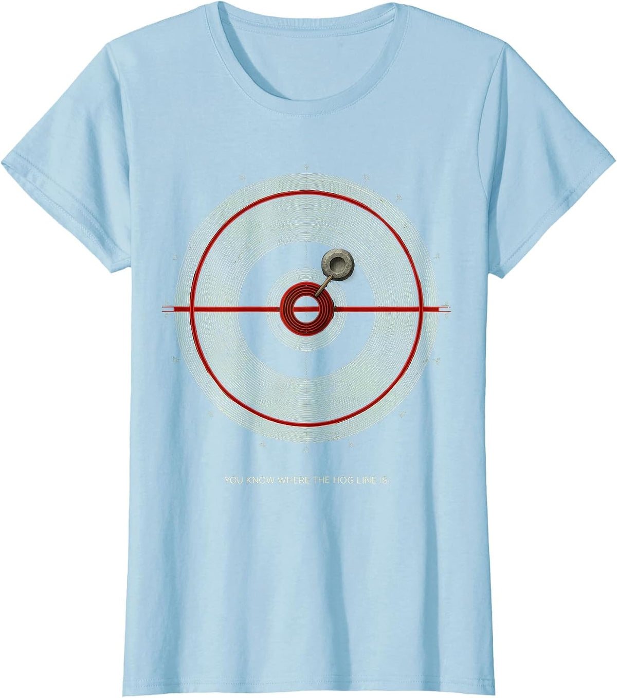 You Know Where The Hog Line Is Curling Sport Vintage Humor T-Shirt - Baby Blue