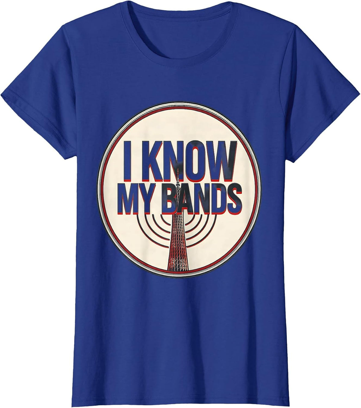 Women's I Know My Bands Funny Ham Radio Operator Hobbyist Humor T-Shirt - Royal Blue