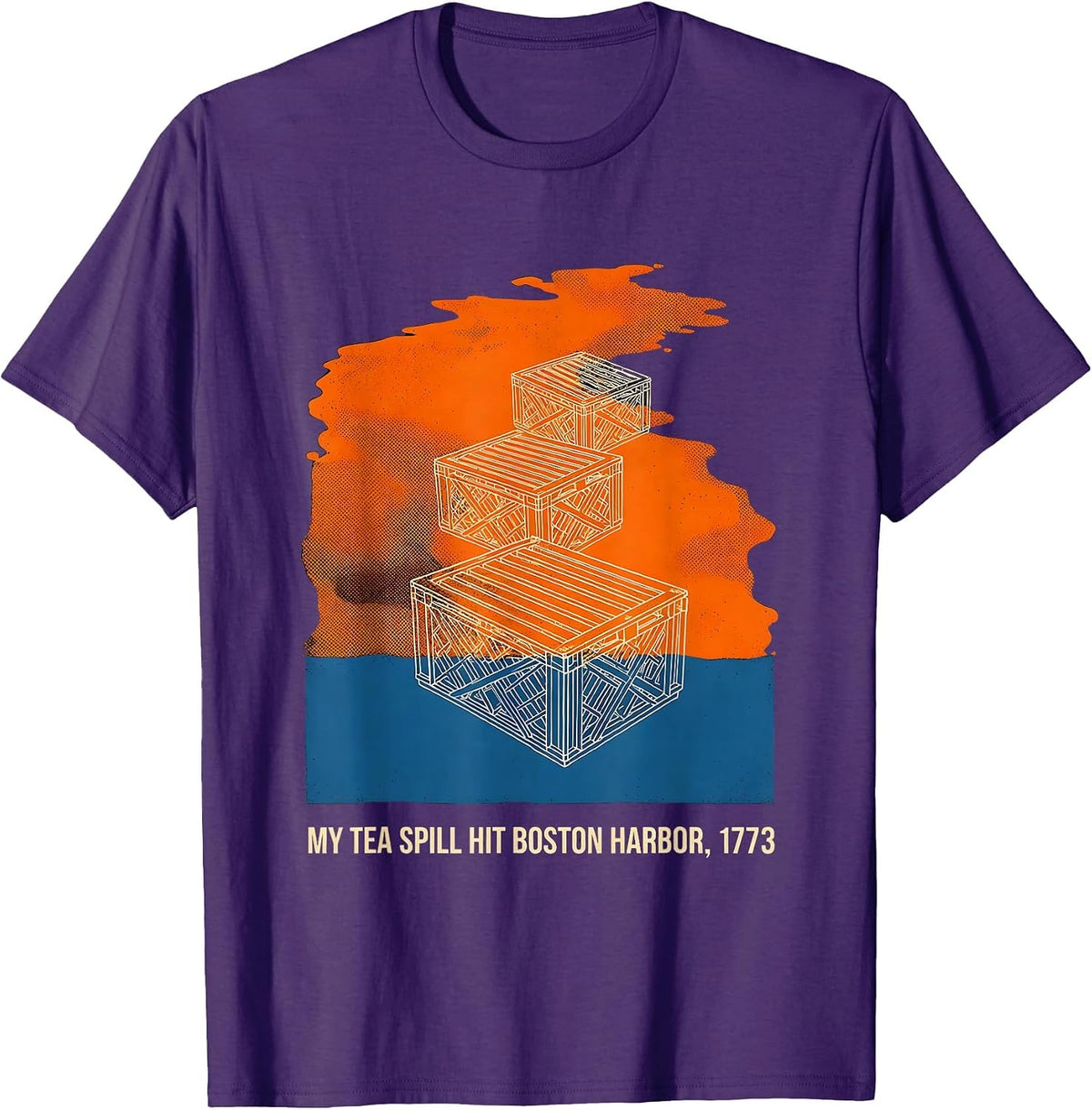 Men's My Tea Spill Hit Boston Harbor, 1773 Funny History Teacher T-Shirt - Purple