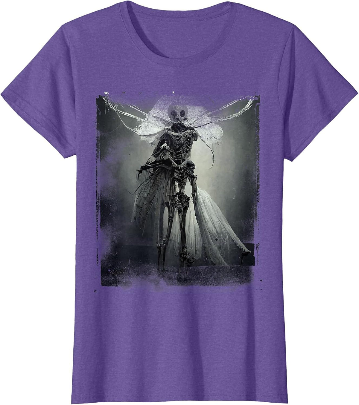 Dark Art Aesthetic Grunge Fairy Gothic Horror T-Shirt - Purple Heather