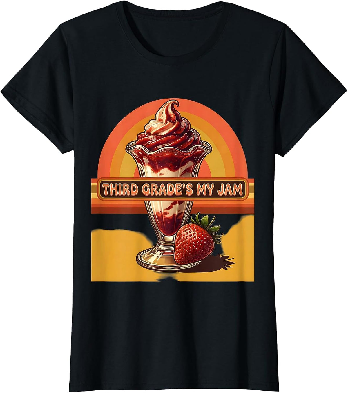 Third Grade's My Jam Retro 70s Back To School Teacher T-Shirt - Black