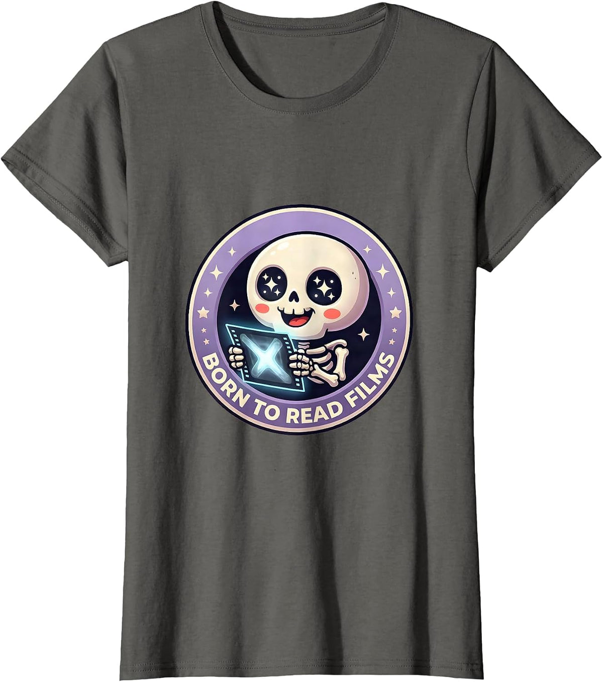 Women's Born to Read Films Radiology Design T-Shirt - Asphalt Grey