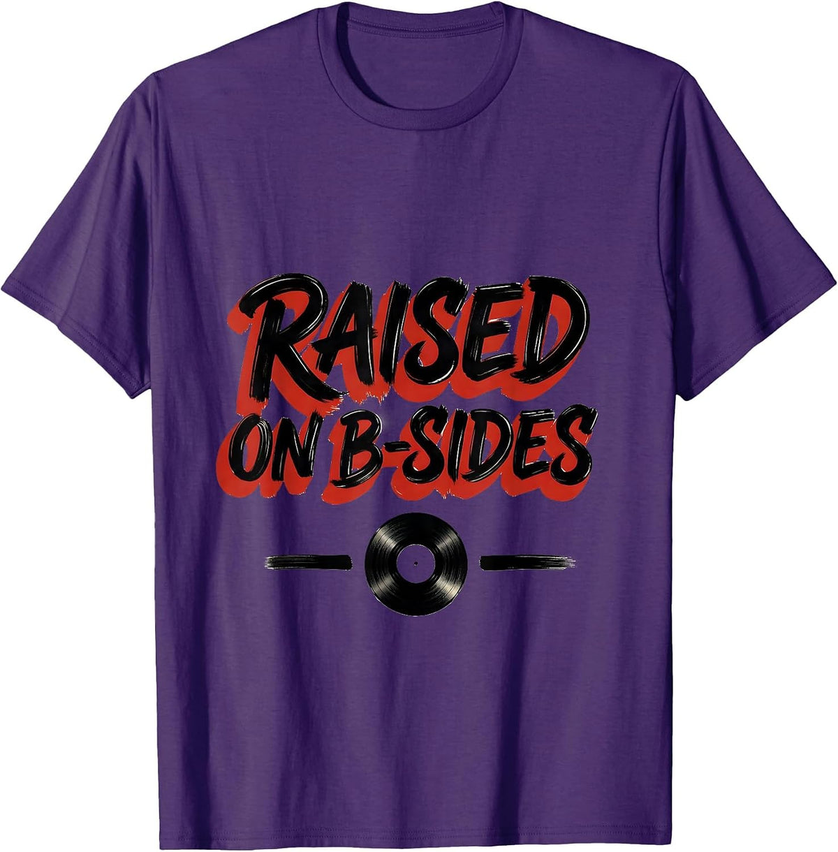 Men's Raised On B-Sides Vintage 90s Hip-Hop Rap Lyric Nostalgia T-Shirt - Purple