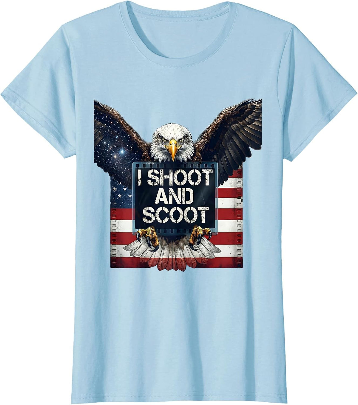 I Shoot and Scoot Radiology Humor Design T-Shirt - Baby Blue