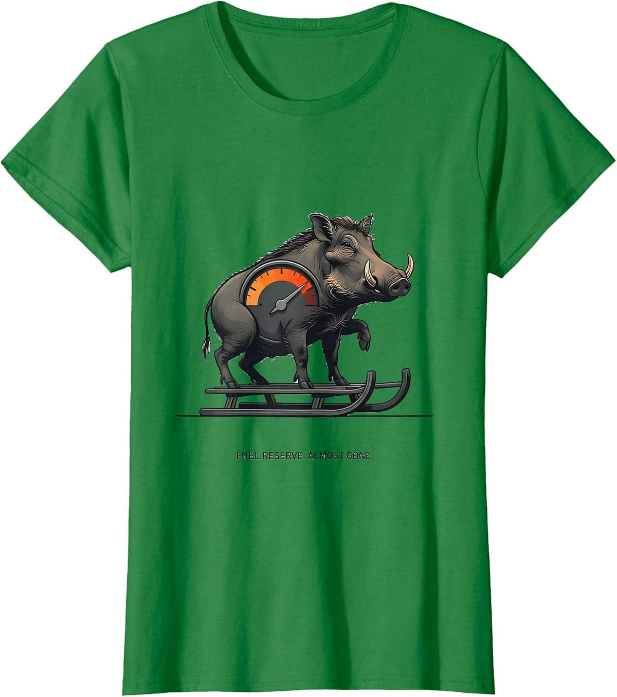 Fuel Reserve Almost Gone Funny Gym Workout Weightlifting T-Shirt - Kelly Green