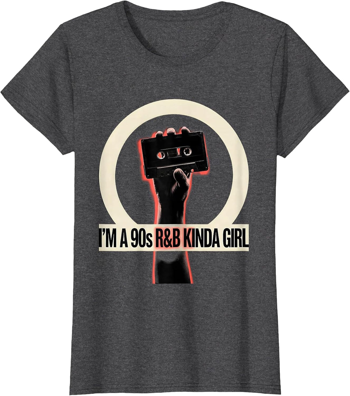 Women's I'm A 90s R&B Kinda Girl Retro Music Hip Hop Soul Fan T-Shirt - Dark Heather Grey