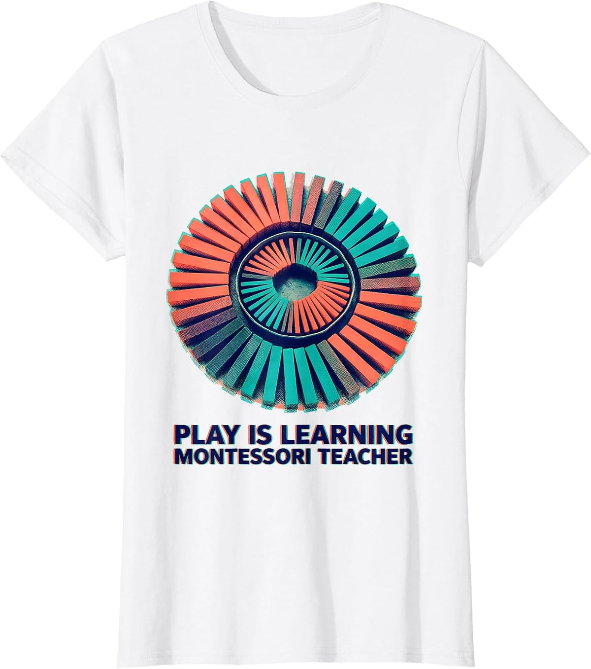 Play Is Learning Montessori Teacher Preschool Educator Back T-Shirt - White