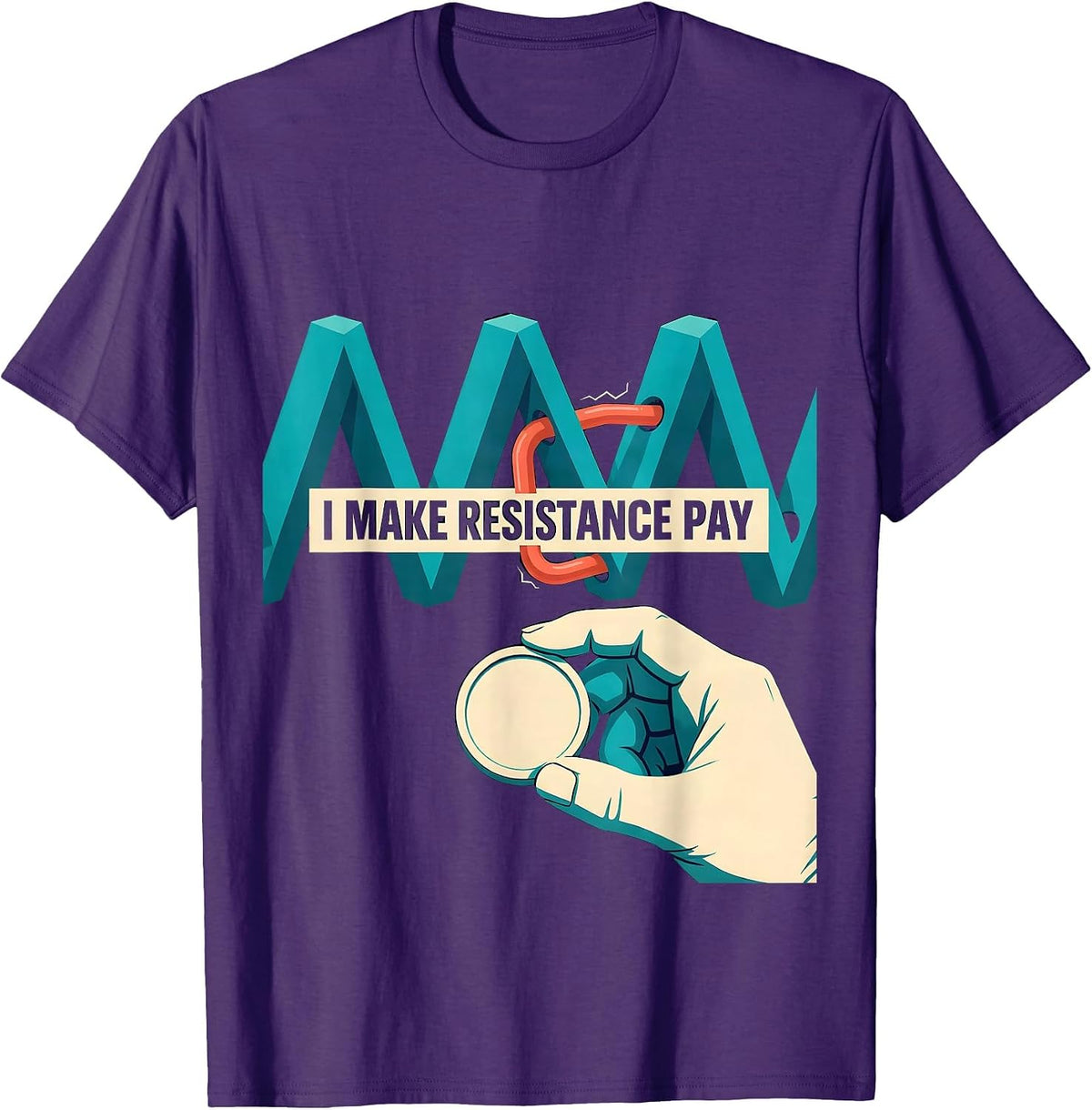 Men's I Make Resistance Pay Funny Electrician Lineman Trade Humor T-Shirt - Purple