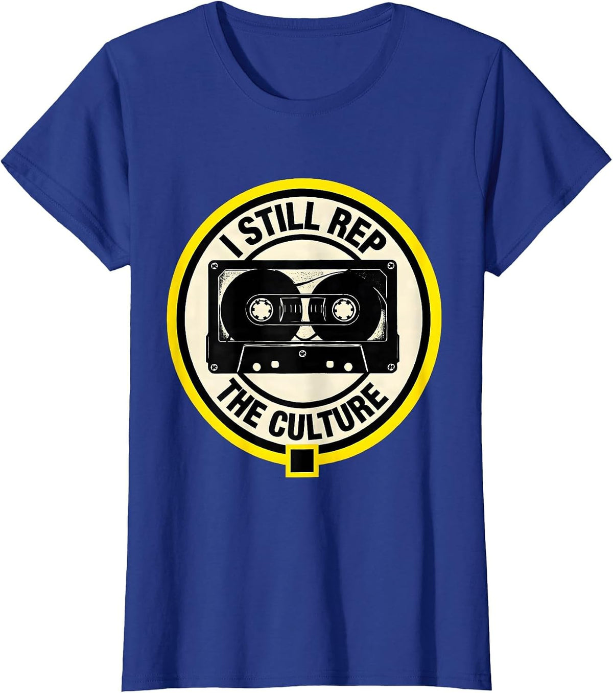 Women's I Still Rep The Culture Stencil Graphic Hip Hop Rap T-Shirt - Royal Blue