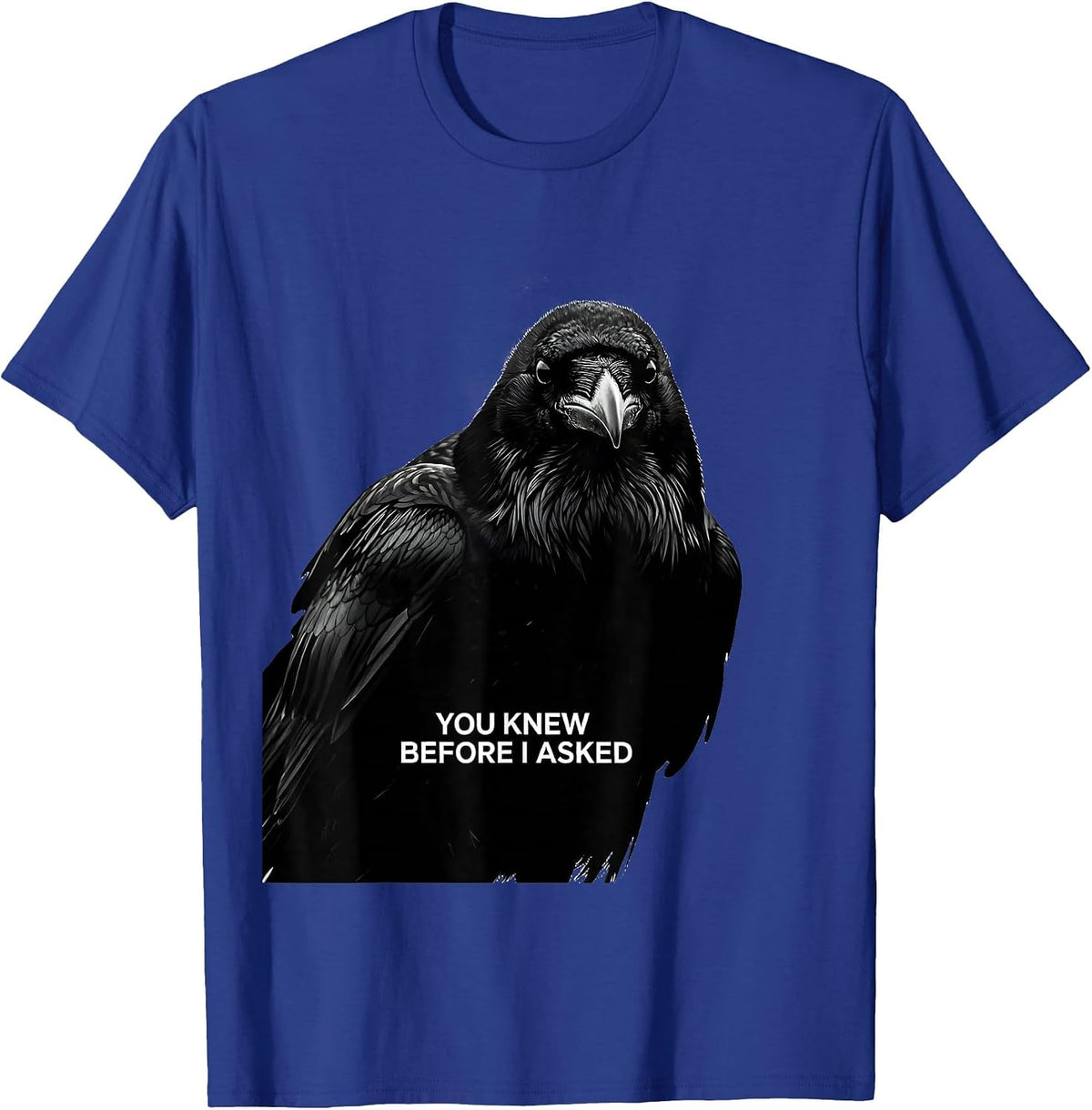 You Knew Before I Asked Gothic Raven Humor Crow Lover T-Shirt - Royal Blue