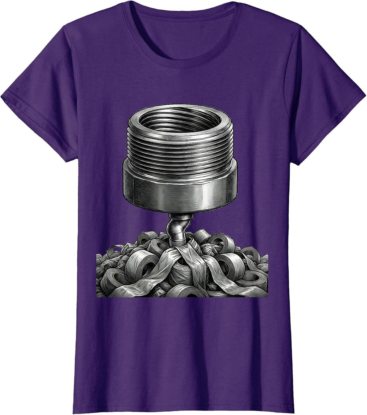 Women's Pipe Union Plumbing Humor Plumber Dad Gift T-Shirt - Purple