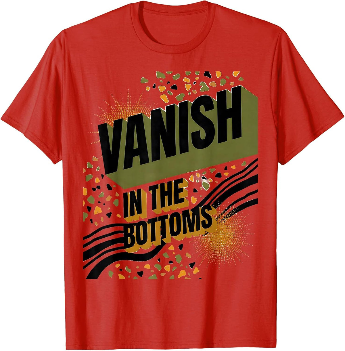 Men's Vanish in the Bottoms Bottomland Camo Design T-Shirt - Red