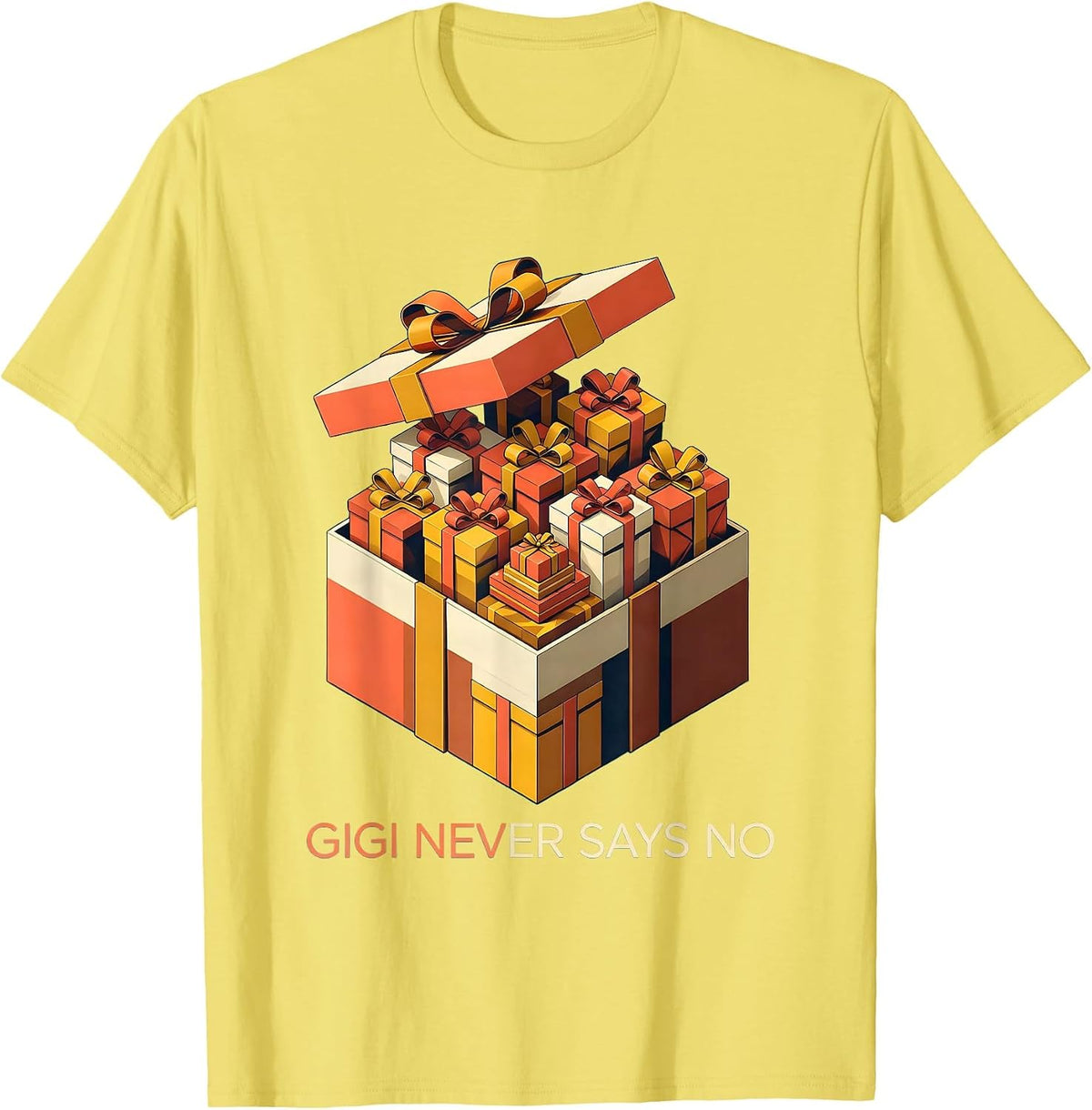 Men's Gigi Never Says No Grandma Design T-Shirt - Lemon Yellow