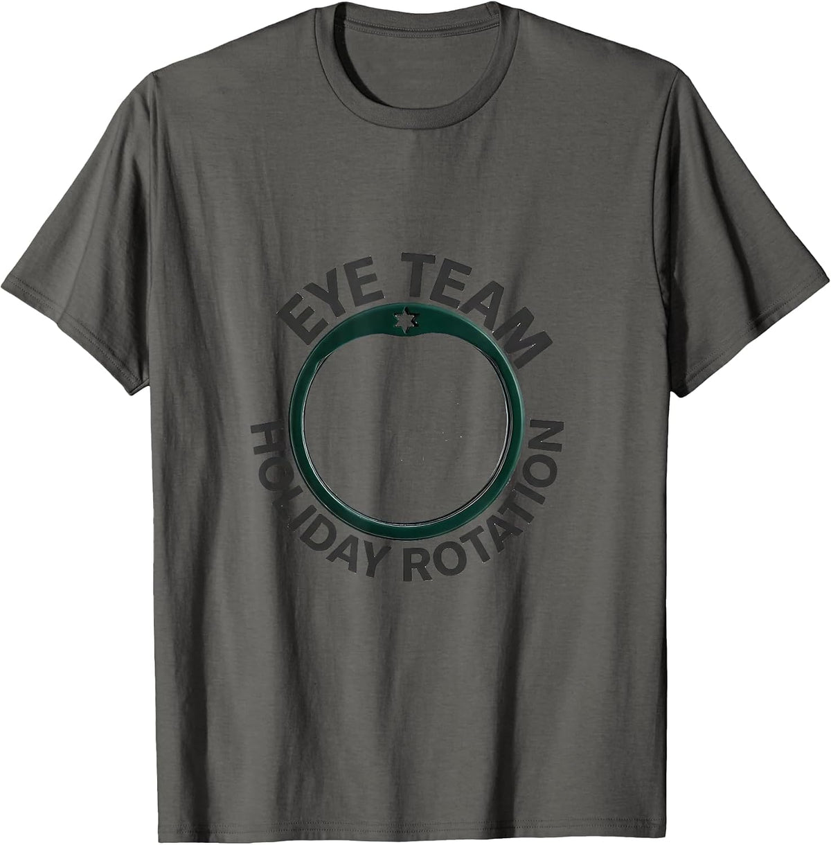 Eye Team Holiday Rotation Minimalist Christmas Optometrist T-Shirt - Asphalt Grey