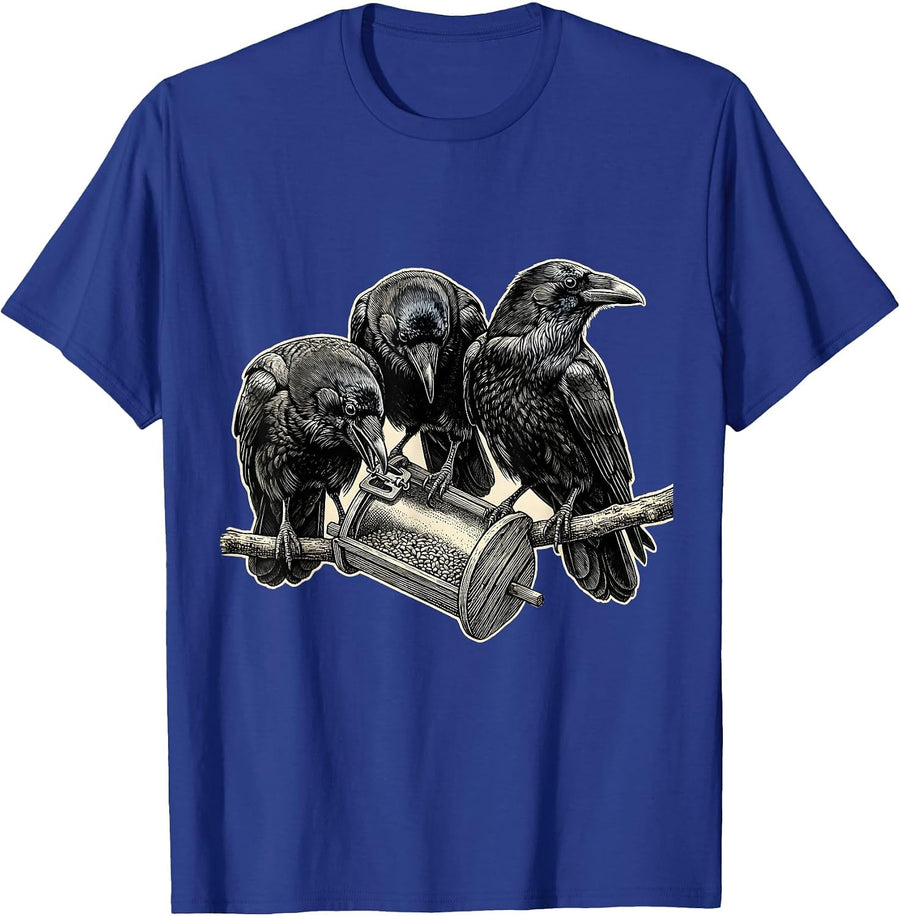 Attempted Murder Crows Dark Humor Gothic Bird Lover T-Shirt - Royal Blue
