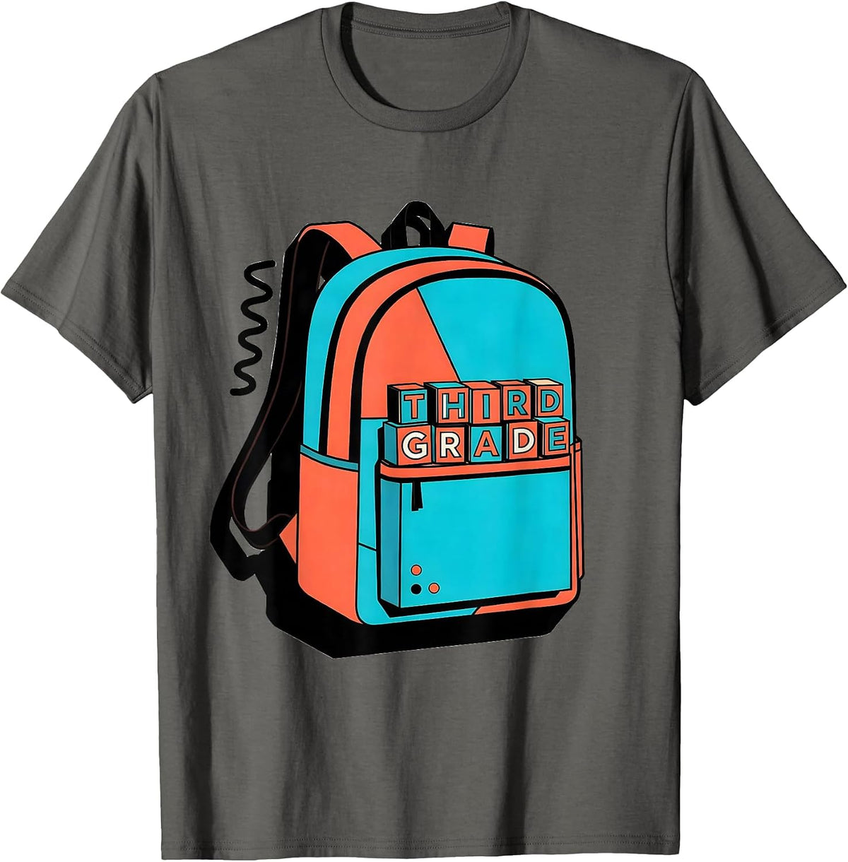 Third Grade Memphis Postmodern Teacher Back To School T-Shirt - Asphalt Grey