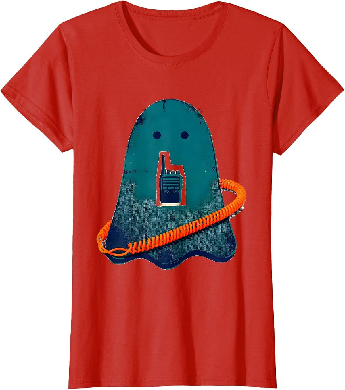 Women's Enlarged Ghost Para Normal Activities SPED Paraprofessional T-Shirt - Red
