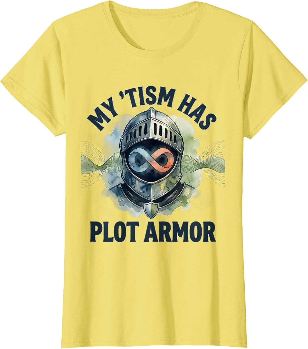 Women's My 'Tism Has Plot Armor Funny Neurodiversity Meme Autistic T-Shirt - Lemon Yellow