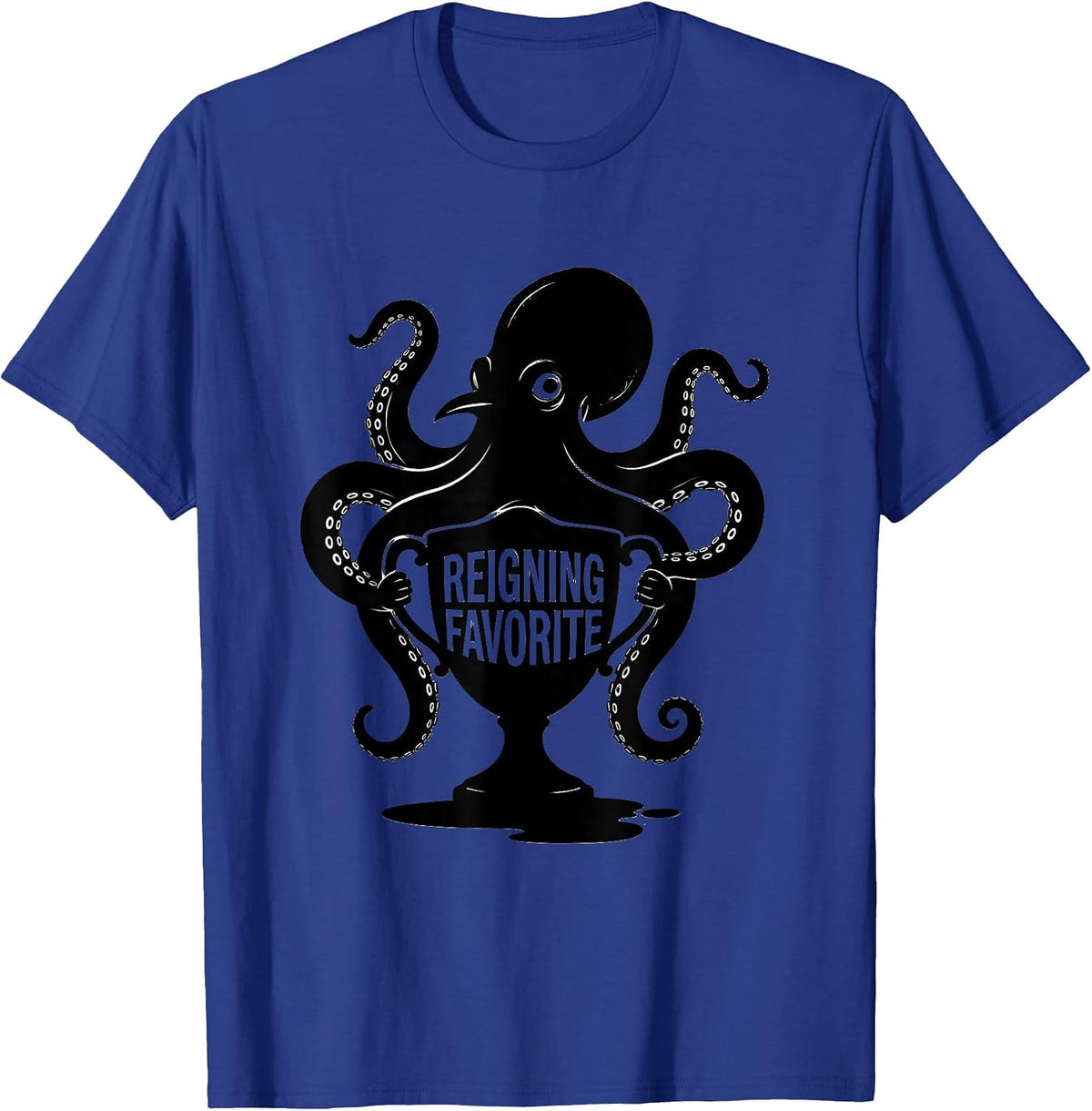 Men's Octopus Reigning Favorite Vintage Japanese Octopus Lover T-Shirt - Royal Blue
