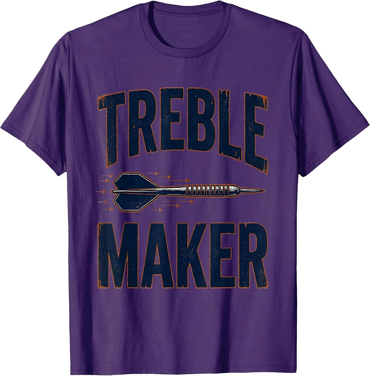 Treble Maker Vintage Funny Dart Player League Humor T-Shirt - Purple