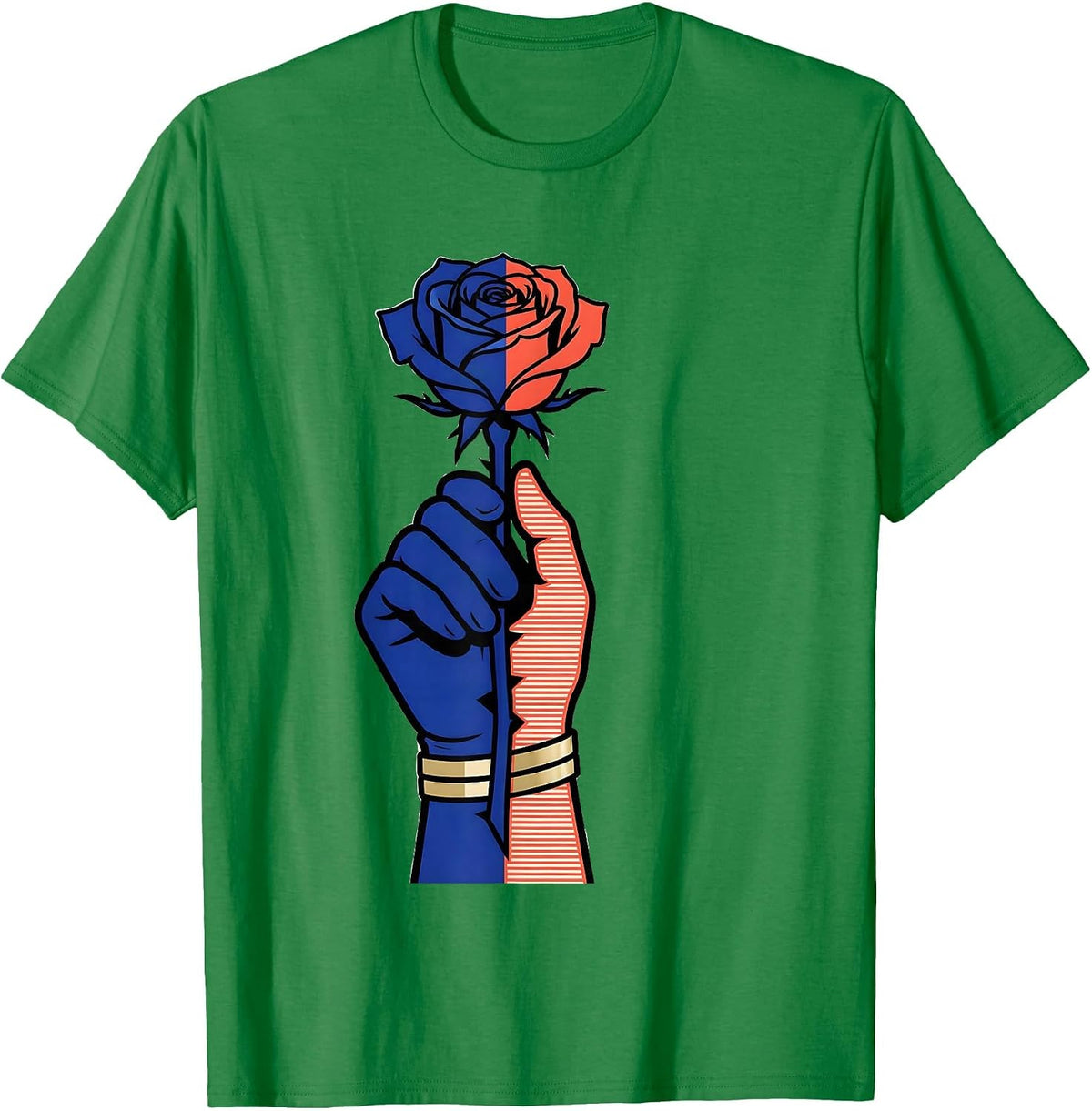 Men's Gigi Gloved Hand Holding Single Rose Graphic T-Shirt - Kelly Green