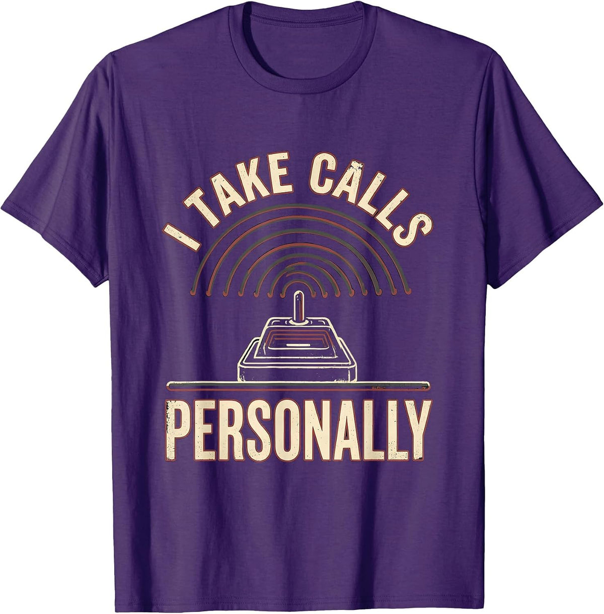 Men's I Take Calls Personally Vintage Ham Radio Operator Funny T-Shirt - Purple