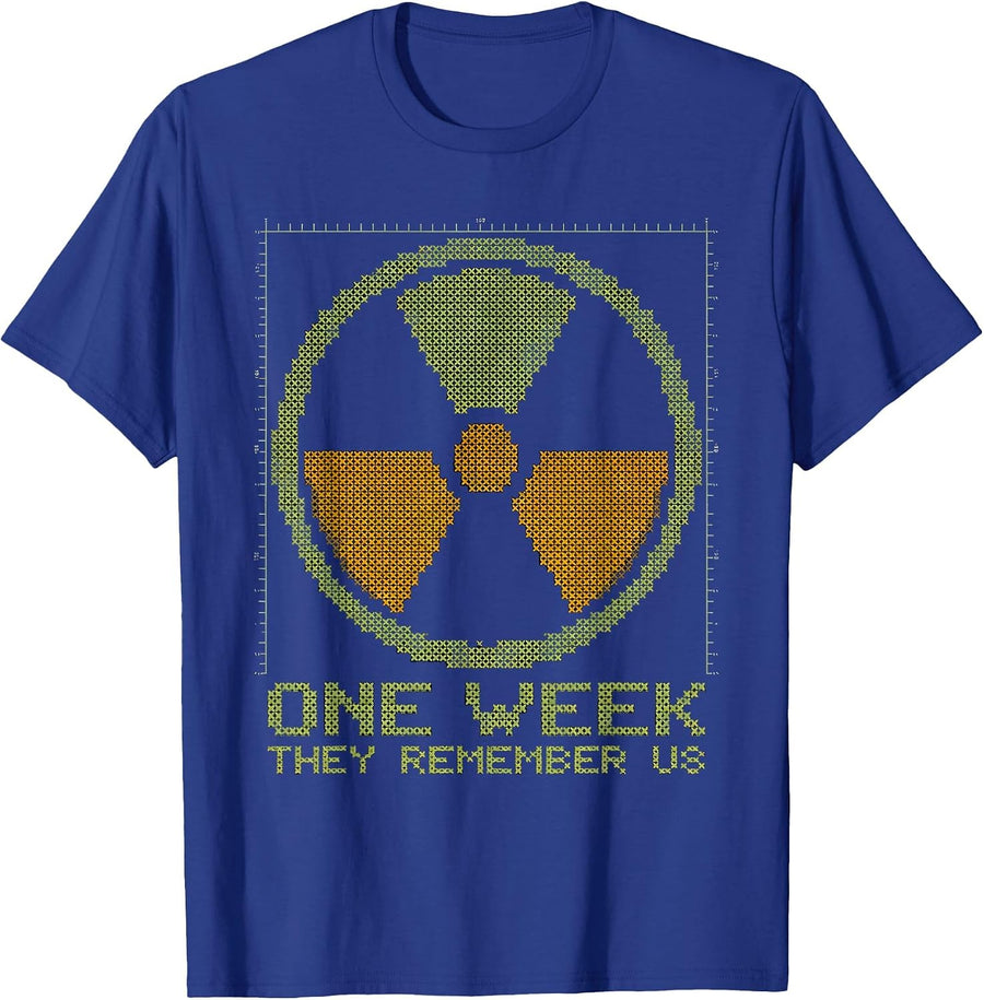 One Week They Remember Us Retro Rad Tech Week T-Shirt - Royal Blue