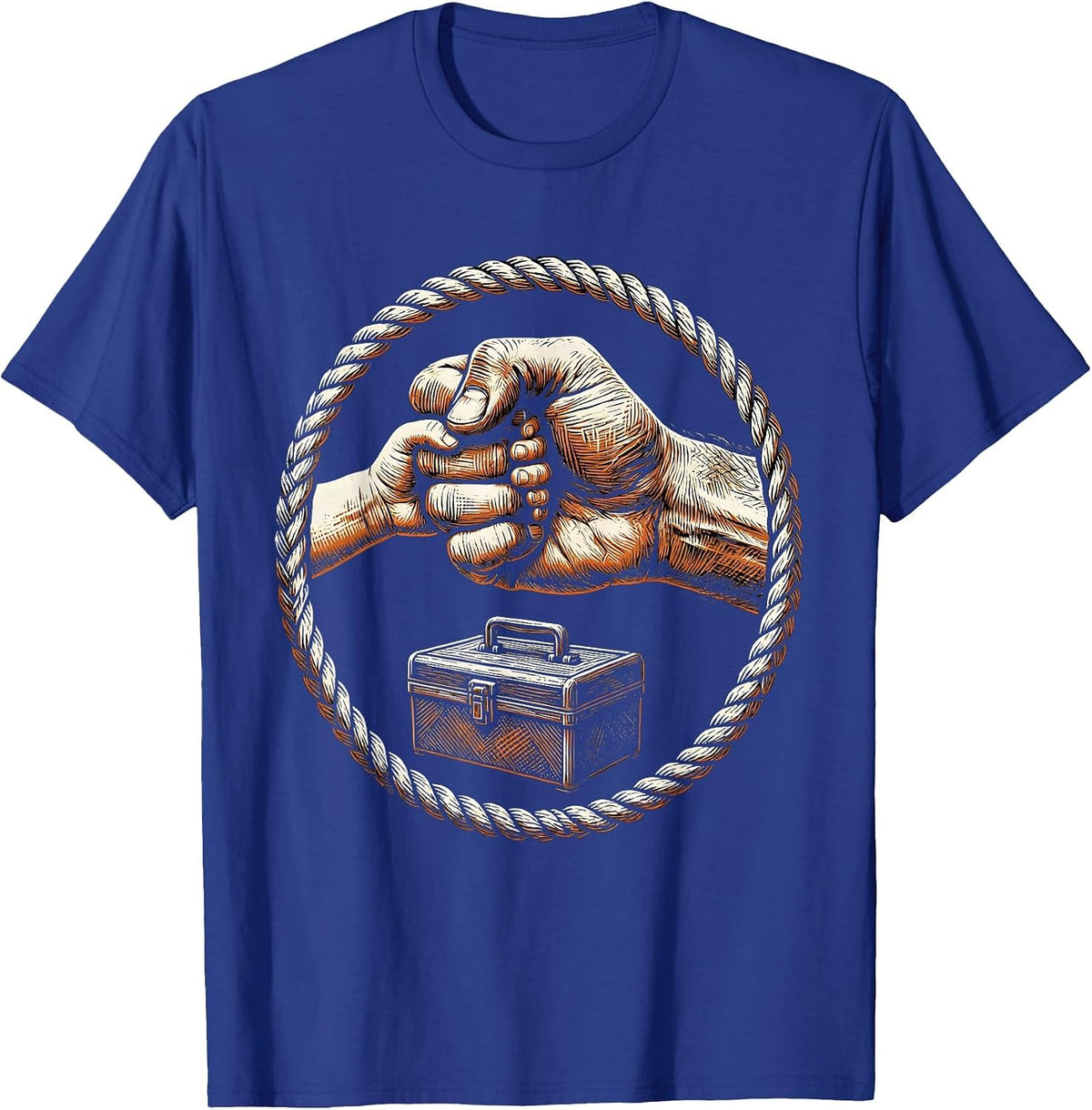 Teach Kids to Change Oil Fist Bump Graphic T-Shirt - Royal Blue