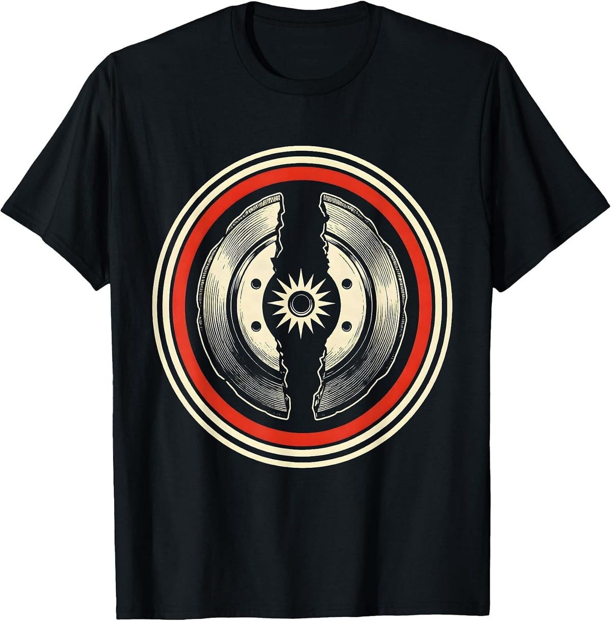 Men's Valley Forge Automotive Revolutionary Drum Brake Art T-Shirt - Black