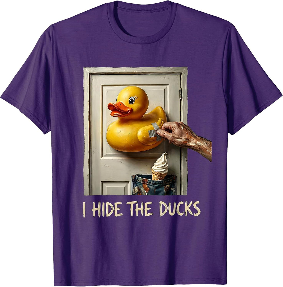 I Hide The Ducks Funny Cruise Duck Hunt Free Ice Cream T-Shirt - Purple