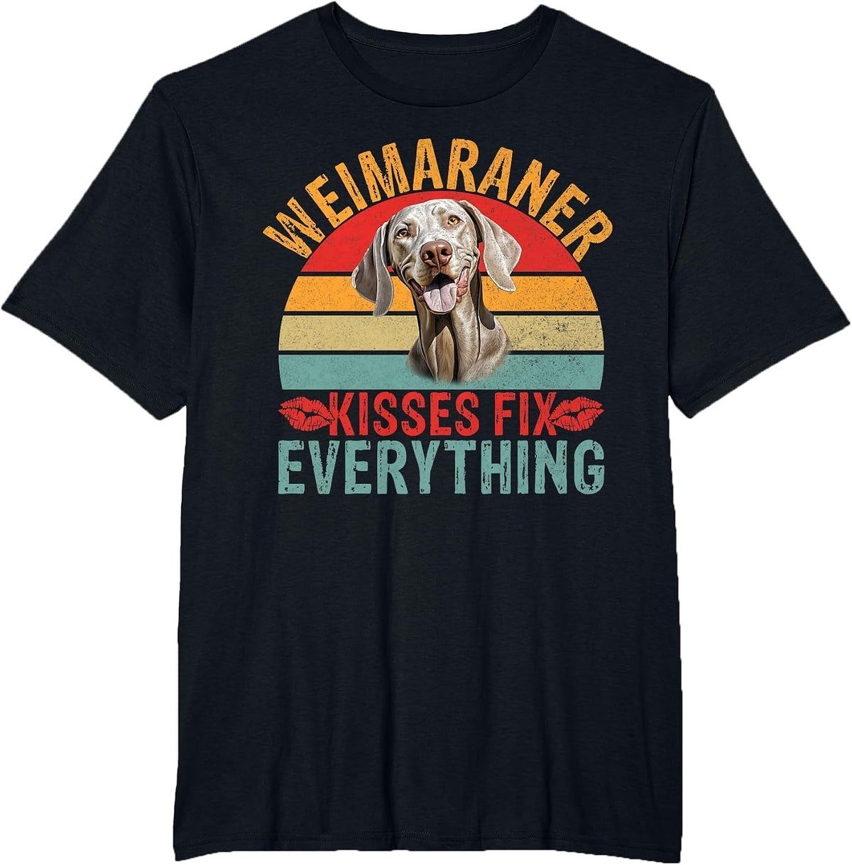 Weimaraner Kisses fix Everything Weimaraner T-Shirt - Black