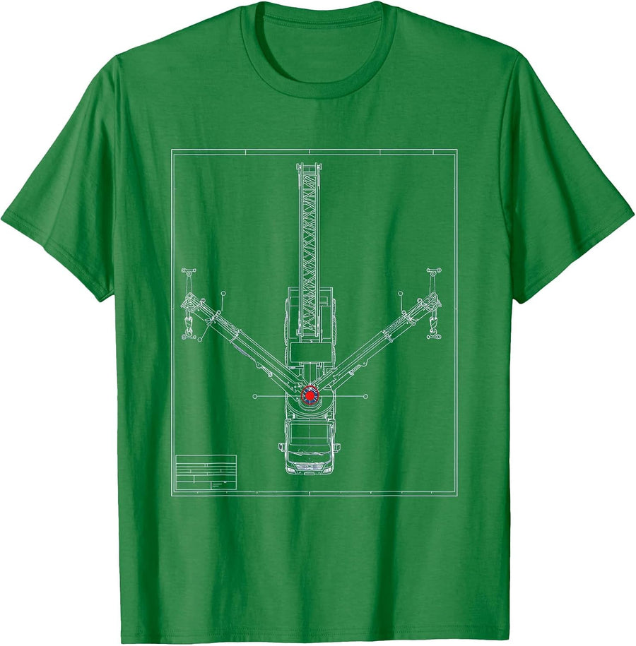 Men's Blueprint Firefighter Aerial Platform Tribute Graphic T-Shirt - Kelly Green