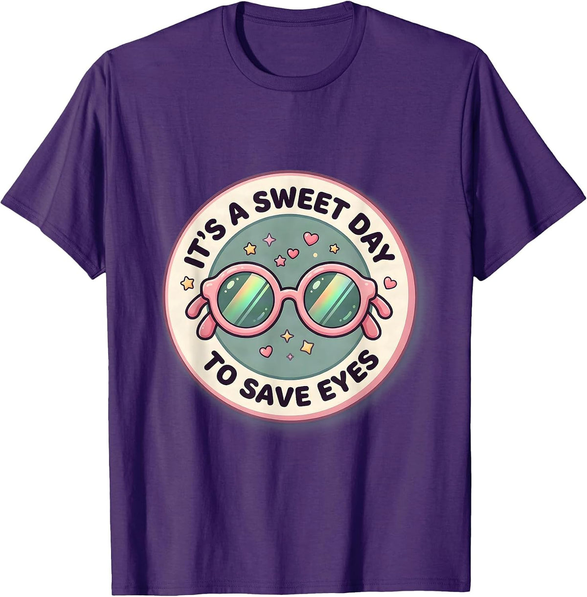 It's A Sweet Day To Save Eyes Cute Kawaii Optometrist T-Shirt - Purple