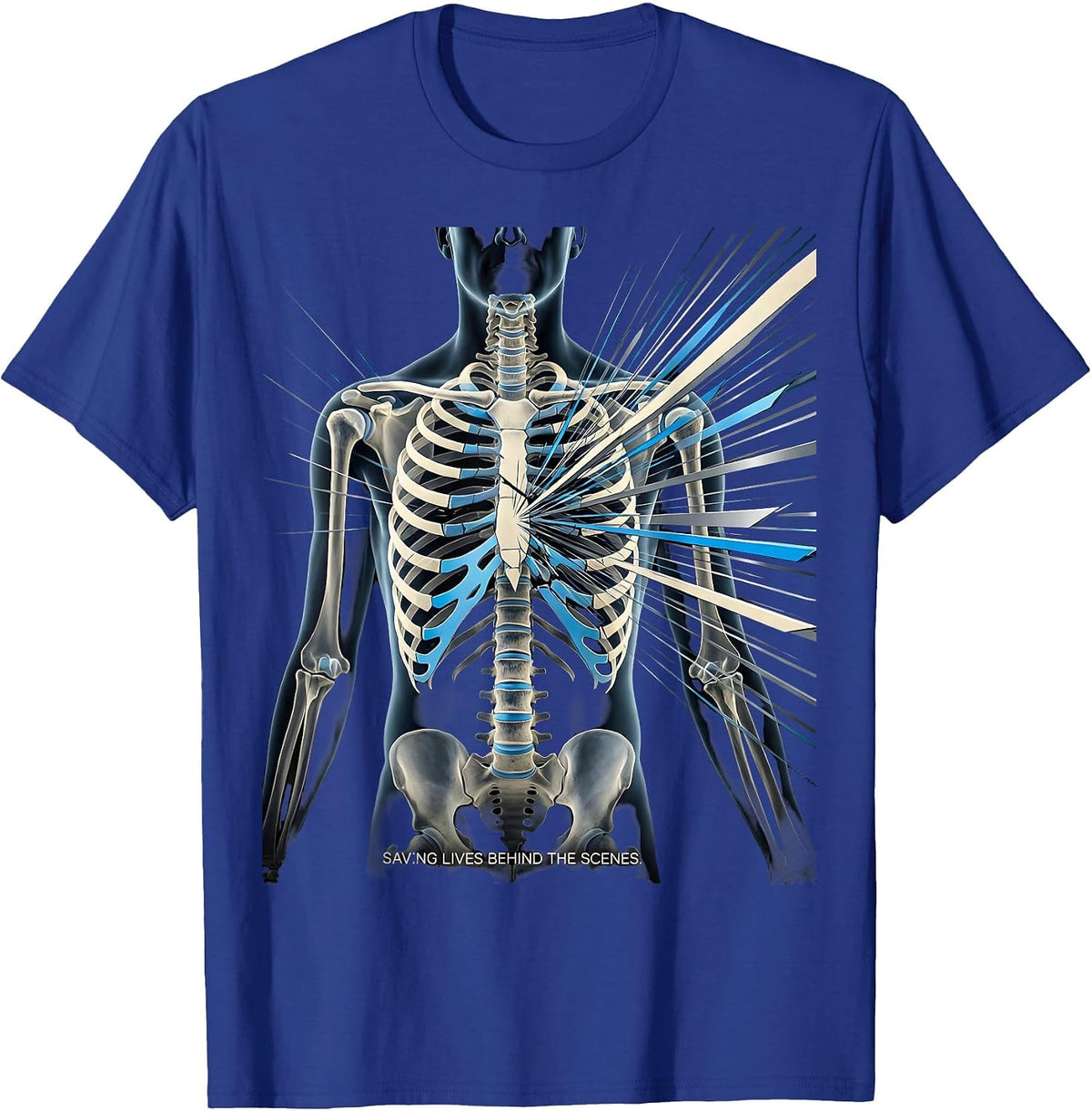 Saving Lives Behind the Scenes Radiology Design T-Shirt - Royal Blue