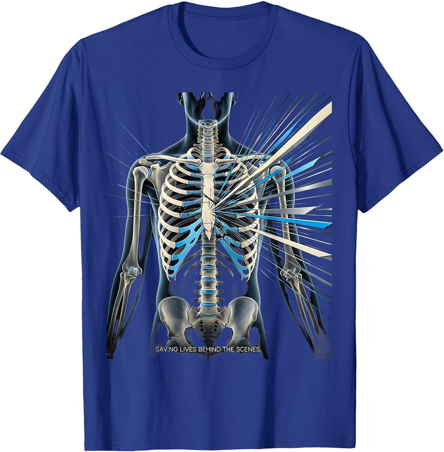 Saving Lives Behind the Scenes Radiology Design T-Shirt - Royal Blue