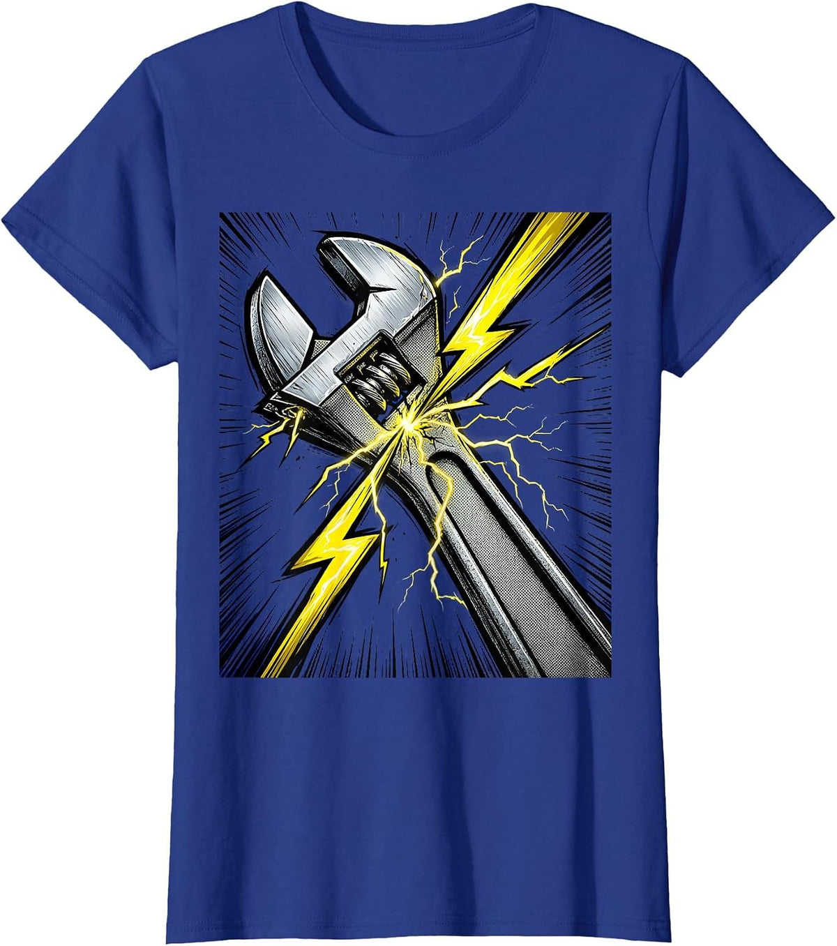 Women's Torque Wrench Lightning Bolt Mechanic Graphic T-Shirt - Royal Blue
